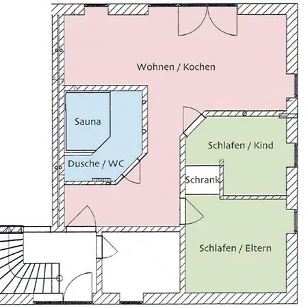 Lejlighed 4 Sterne Huehnergott Mit Terrasse Und Sauna Lobbe